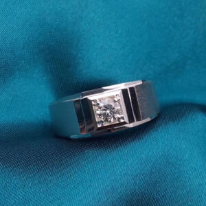 18K Men, White Gold, Diamond Ring