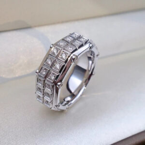 18K Men, White Gold Diamond Ring