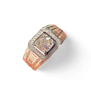 18K Men, Rose Gold Diamond Ring