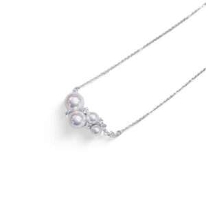 18K White Gold, Pearl, Diamond Necklace